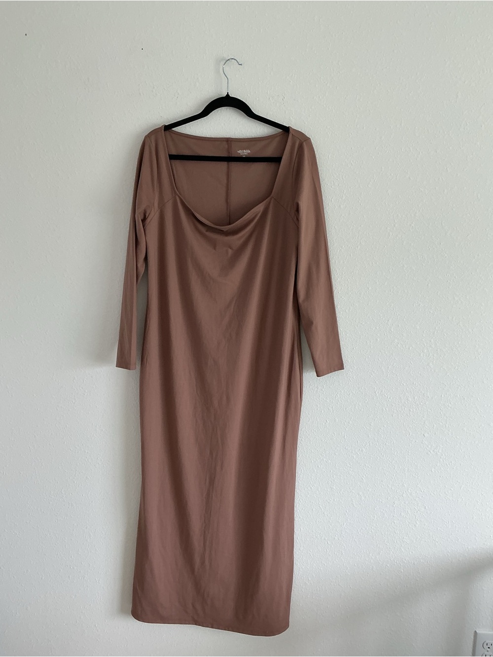 wild fable Dusty Rose Long Sleeve Cowl Neck Midi Dress